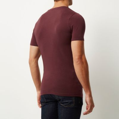 Dark red muscle fit t-shirt